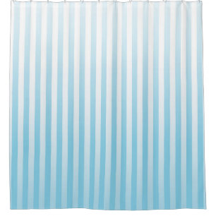 Soft Blue and White Stripes Shower Curtain