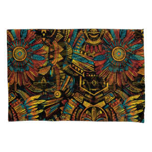 Soft Blue "Aztec Dream" Cotton Pillowcases