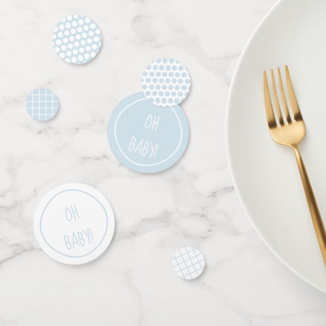 Soft Blue Baby Shower Patterns | Table Confetti (Group)