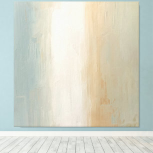 Soft Blue Beige Olive Grey Rustic Abstract Print