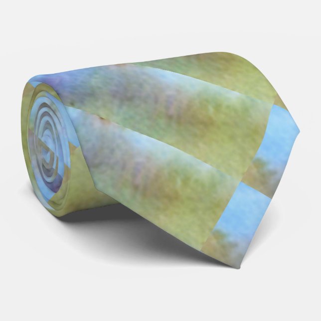 "Soft Blue Blur" Abstract Design Tie (Rolled)