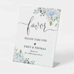 Soft Blue Botanical Bridal Shower Favour Sign