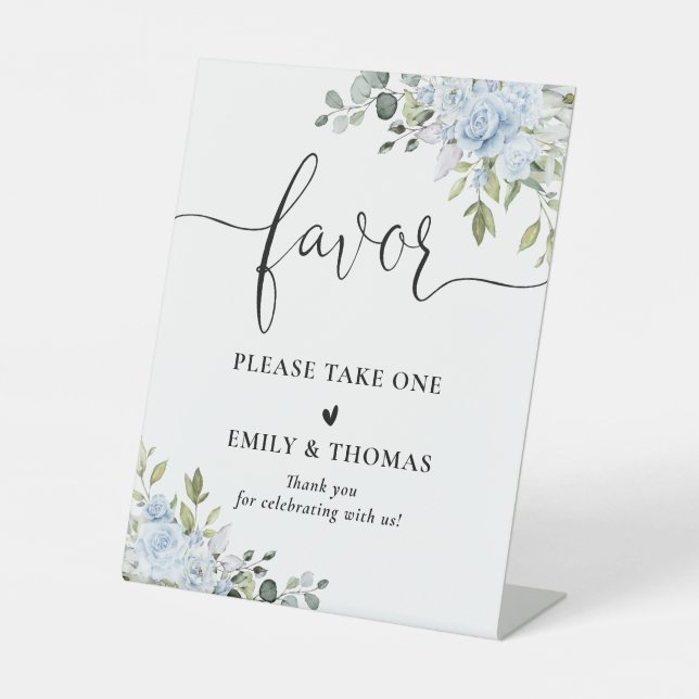 Soft Blue Botanical  Bridal Shower  Favour Sign (Front)