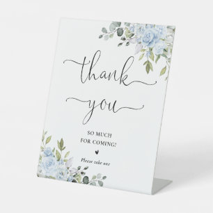 Soft Blue Botanical Bridal Shower Thank You Sign
