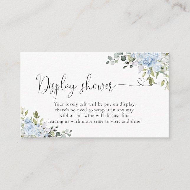 Soft Blue Botanical Display Shower  Enclosure  Card (Front)