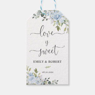 Soft Blue Botanical Floral Gift Tag