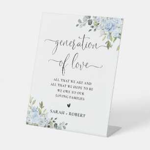 Soft Blue Botanical Generation of Love Sign