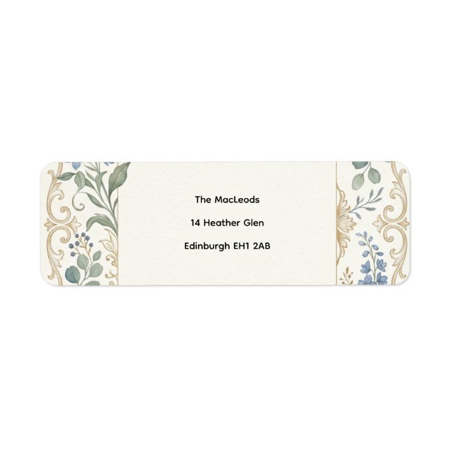 Soft Blue Botanical Return Address (Front)