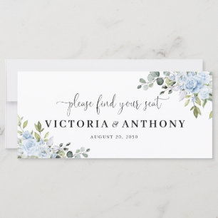 Soft Blue Botanical Wedding Head Table Sign