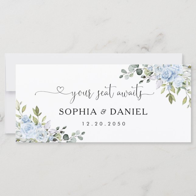 Soft Blue Botanical Wedding Head Table Sign (Front)