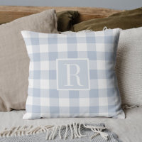 Soft Blue Buffalo Check Initial