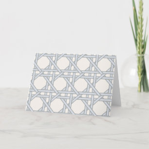 Soft Blue Cane Webbing on Bone Card