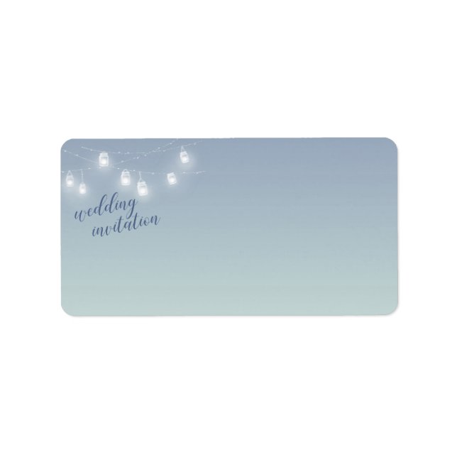 Soft Blue Casual Wedding Address  Label (Front)