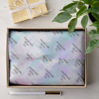 Soft Blue Colourful Watercolor Marble Tissue Paper