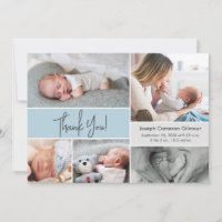 Soft blue Custom Photo Collage Baby Boy Birth
