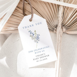 Soft Blue Delicate Floral Bouquet Gift Tags