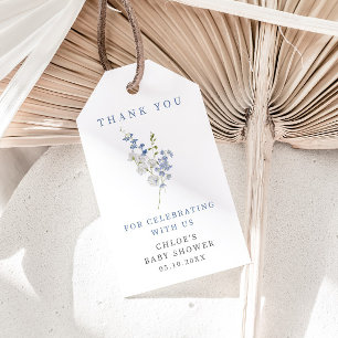 Soft Blue Delicate Floral Bouquet Gift Tags