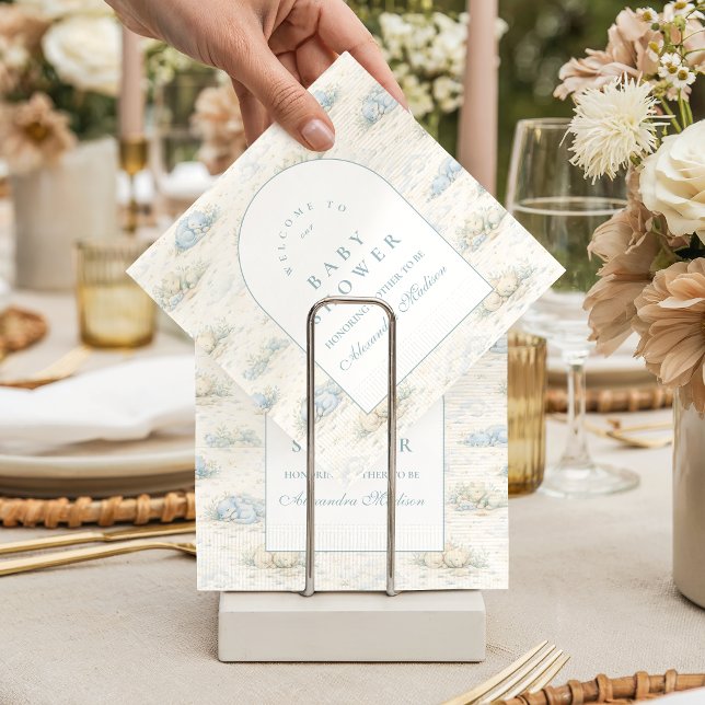 Soft Blue Dino Baby Shower Napkin (Creator Uploaded)