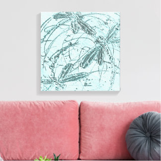 Soft Blue Dragonfly Dance Canvas Print