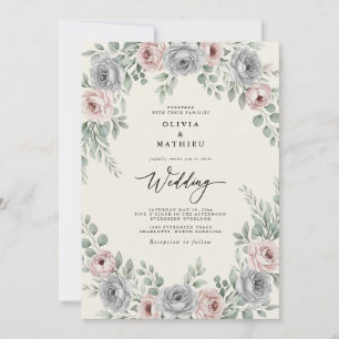 Soft Blue Ethereal Romantic Wedding Invitation