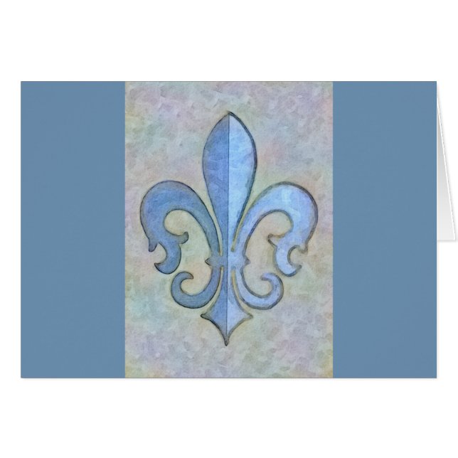 Soft Blue Fleur De Lis (Front Horizontal)