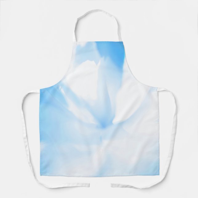 Soft Blue Floral All-Over Print Apron (Front)