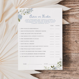 Soft Blue Floral Baby Shower Over or Under Card