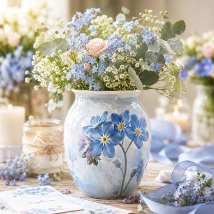 Soft Blue Floral Forget-Me-Not Macro Tissue Paper