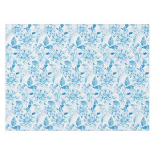 Soft Blue Floral Tablecloth