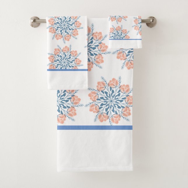 Soft Blue floral towel (Insitu)