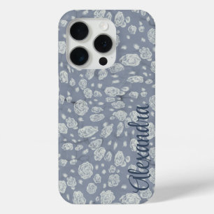 Soft Blue Floral Waters iPhone 15 Pro Case