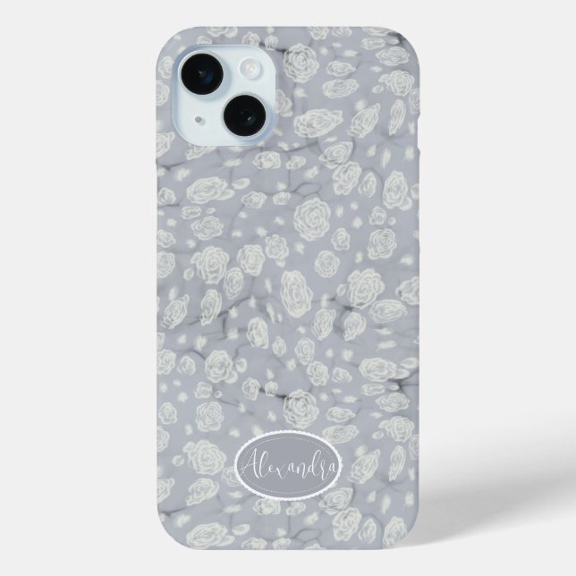 Soft Blue Floral Waters Case-Mate iPhone Case (Back)