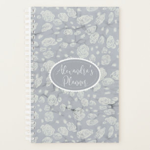 Soft Blue Floral Waters Diary Planner