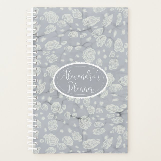 Soft Blue Floral Waters Diary Planner (Front)