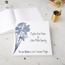 Soft Blue Flower Wedding Guest Book