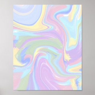 Soft Blue Fluid Abstract Poster