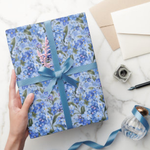 Soft Blue Forget-Me-Not Blossoms Wrapping Paper