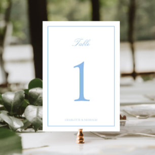 Soft Blue Frame Wedding Table Number