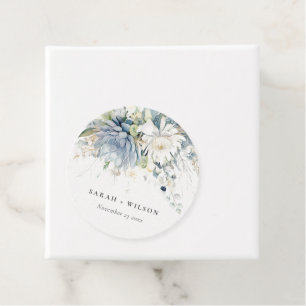 Soft Blue Green Succulent Floral Botanical Wedding Favour Tags