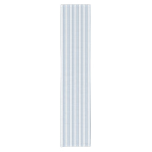 Soft Blue Herringbone Fern Striped Pattern Short Table Runner