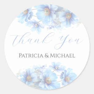 Soft Blue Himalayan Poppy Flower Garden Wedding  Classic Round Sticker
