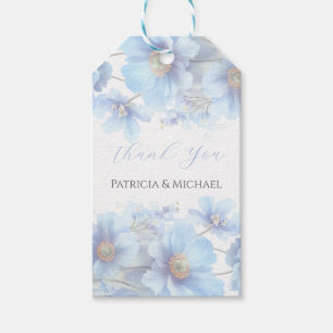 Soft Blue Himalayan Poppy Flower Garden Wedding  Gift Tags