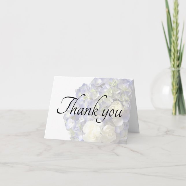 Soft blue hydrangea personalizable thank you (Front)