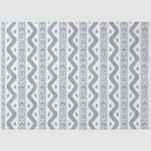 Soft Blue Ikat Stripe, Cream Ground Tissue Paper