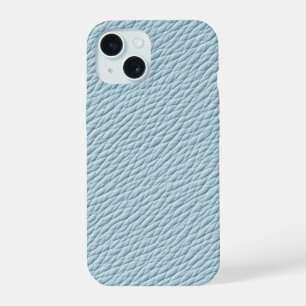 Soft Blue Leather Textured Phone Case