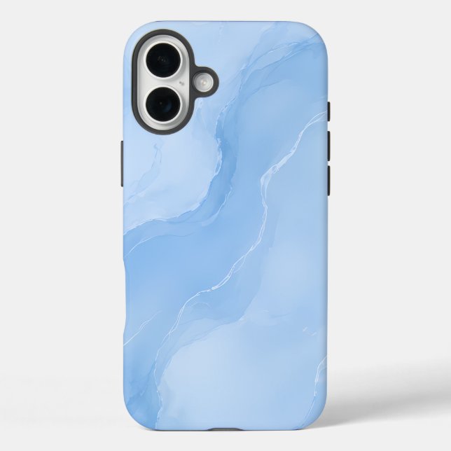 Soft Blue Marble Abstract Pattern Case-Mate iPhone Case (Back)