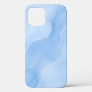 Soft Blue Marble Abstract Pattern iPhone 12 Case