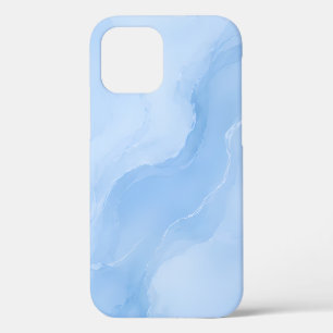 Soft Blue Marble Abstract Pattern iPhone 12 Pro Case