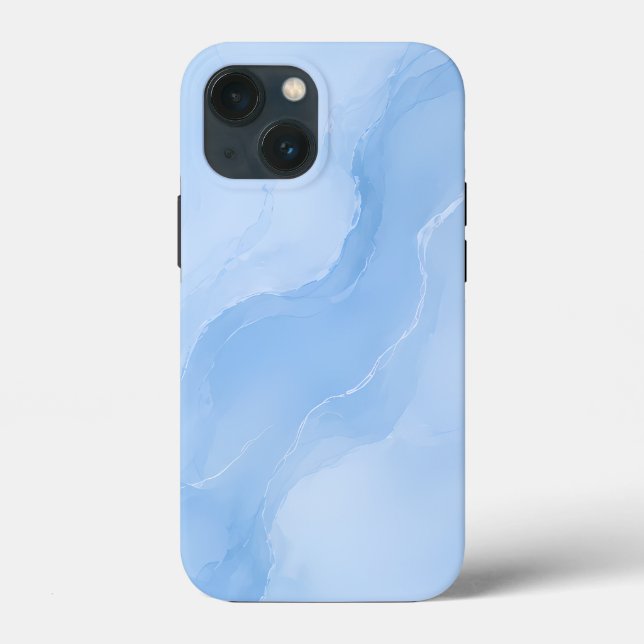 Soft Blue Marble Abstract Pattern Case-Mate iPhone Case (Back)