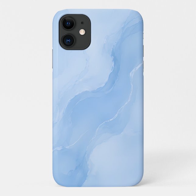 Soft Blue Marble Abstract Pattern Case-Mate iPhone Case (Back)
